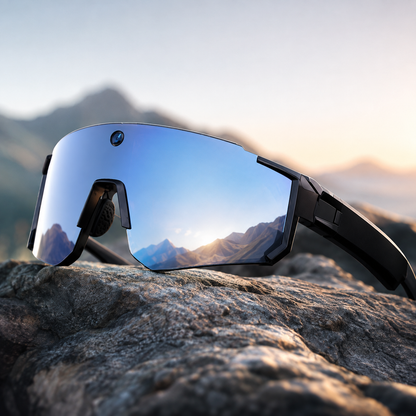Gafas de sol con cámara IA — Foto y vídeo, audio Bluetooth y control por voz